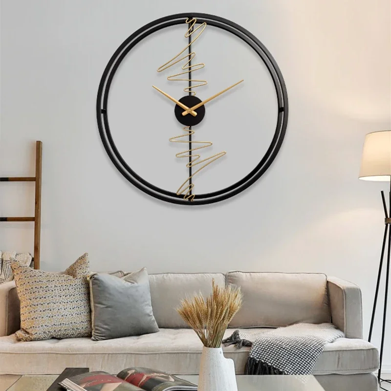 Nordic Large Wall Clock Modern Living Room Dining Room Bedroom Home Wall Decor Art Watch Creative Design Metal Silent Clock 60cm