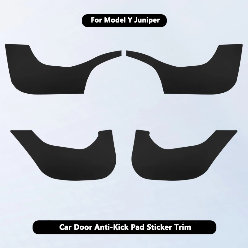 Car Door Anti-Kick Pad For Tesla Model Y Juniper 2025 Leather Sticker Trim Kit Side Door Protector Cover Car Interior Decoration image 6