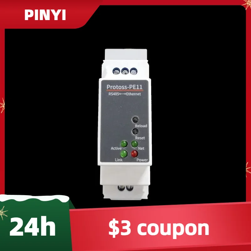 New DIN-Rail Serial Port RS485 to Ethernet Converter IOT Device Server Protoss-PE11 Support Modbus TCP to RTU