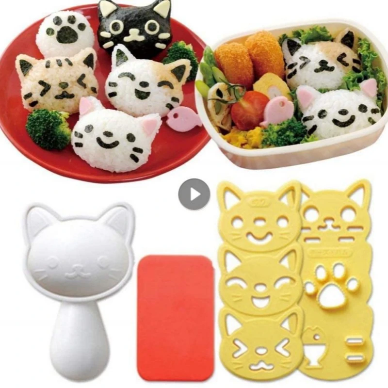 

Cute Cat Sushi Nori Rice Mold Dog Bear Rabbit Panda Rice Embossing Moulds Bento Sanwich Decoration Cutter Onigiri Maker Molds