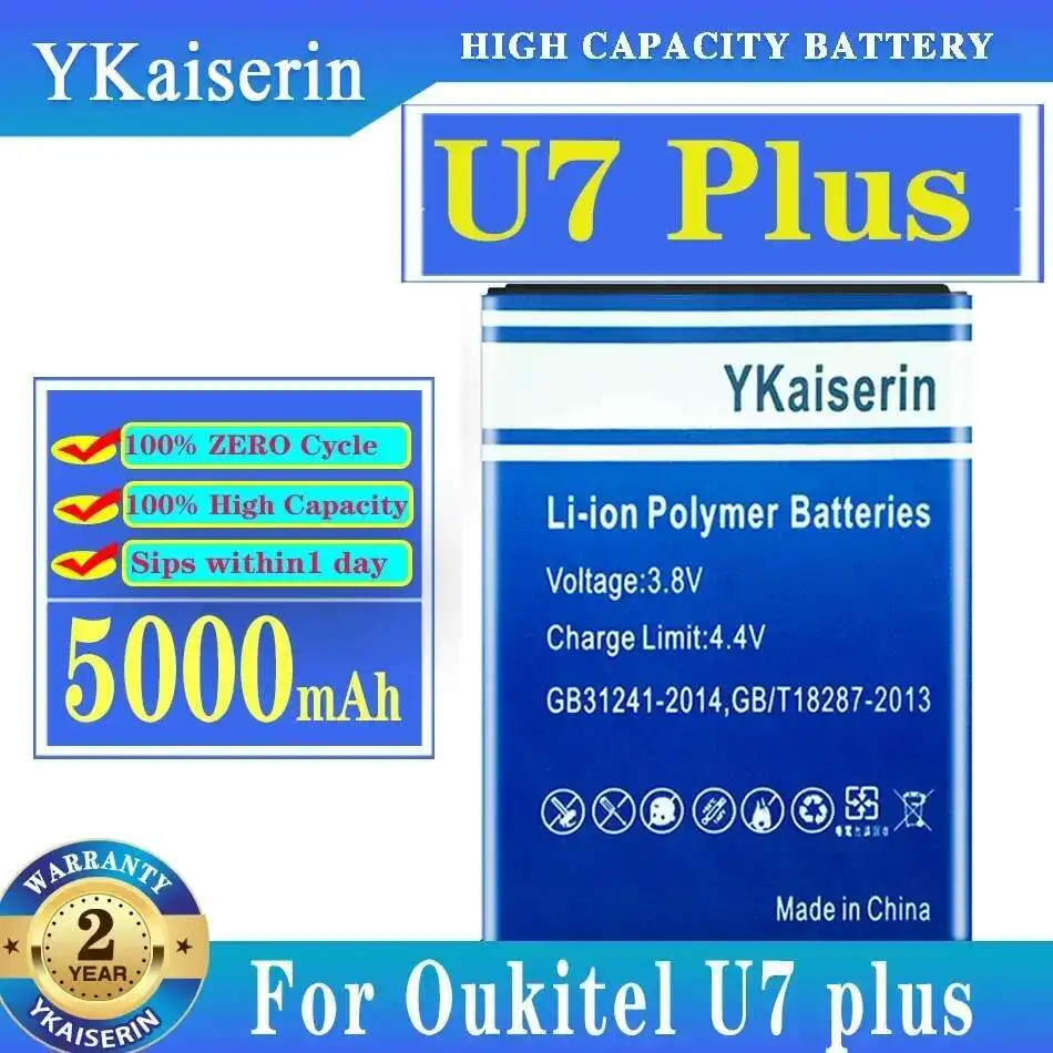 

Mobile Phone Battery For Oukitel U7 Plus Long-Lasting 5000mAh