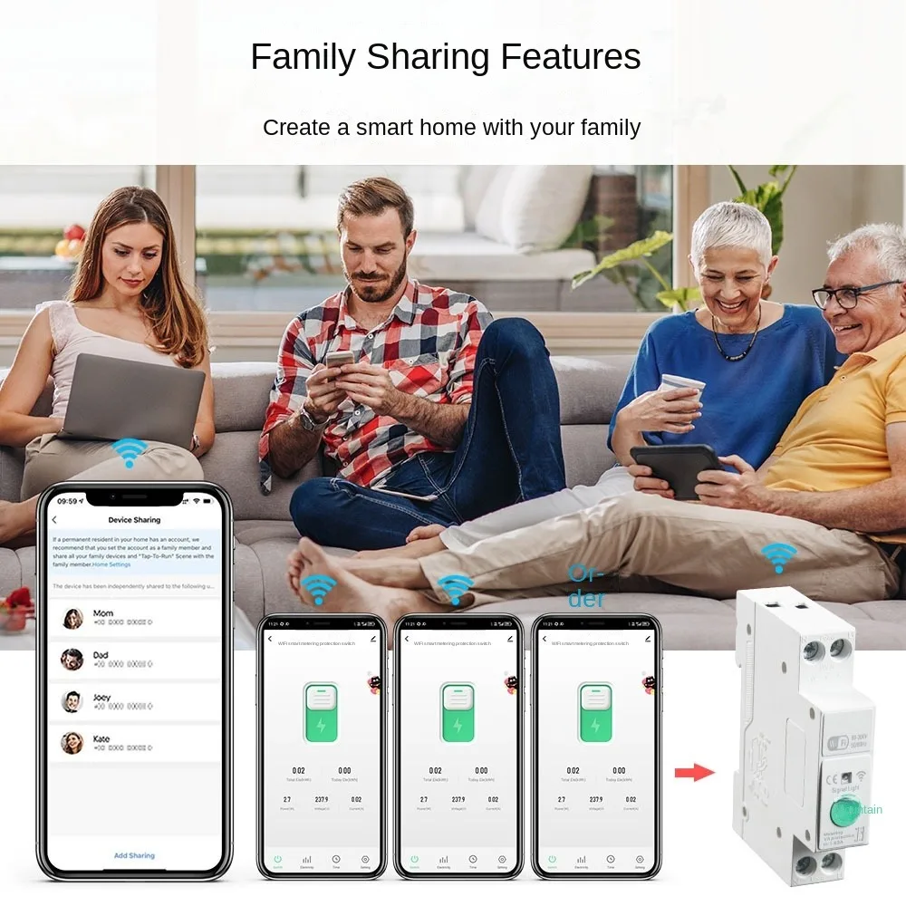 

Remote Voice Control Tuya WiFi Smart Circuit Breaker Energy Kwh Metering Smart WiFi Circuit Breaker Switch