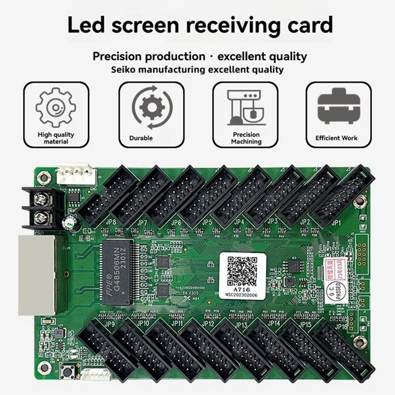 A716 Receiving Card 75E Full-Color LED Display Receiving Card Video Wall Controller Onboard Hub75ex16 For Led Display