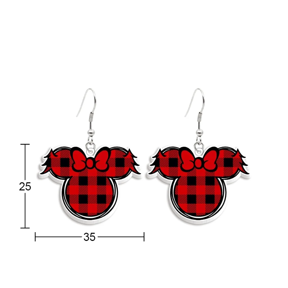 Unique Style Disney Mickey Cute Earrings Acrylic Pendant Ear Drop Earrings Xmas Jewelry Decoration Creative Gifts for Christmas