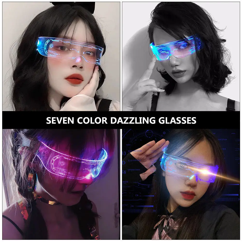 

Party Celebration Luminous Glasses Eyeglasses for Festival Beach Carnival Photo Props Party Eyewear Flashing Acrylic