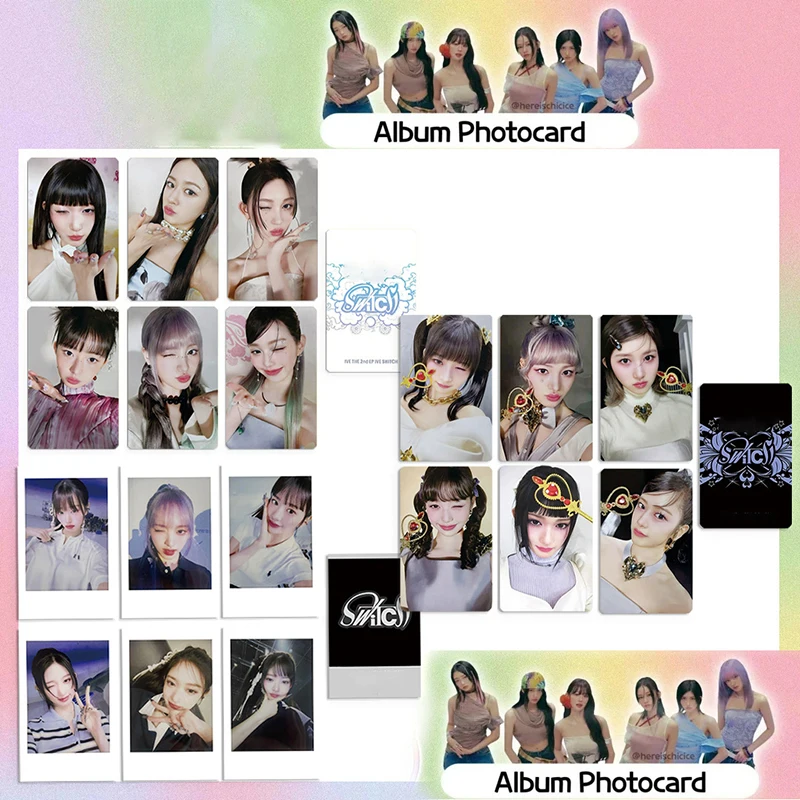 6/18Pcs/Set Kpop Wonyoung Liz Switch Album Photocards List Yujin Leeseo Gaeul Rei MS WM Ver Selfie Postcard Fans Collection Gift