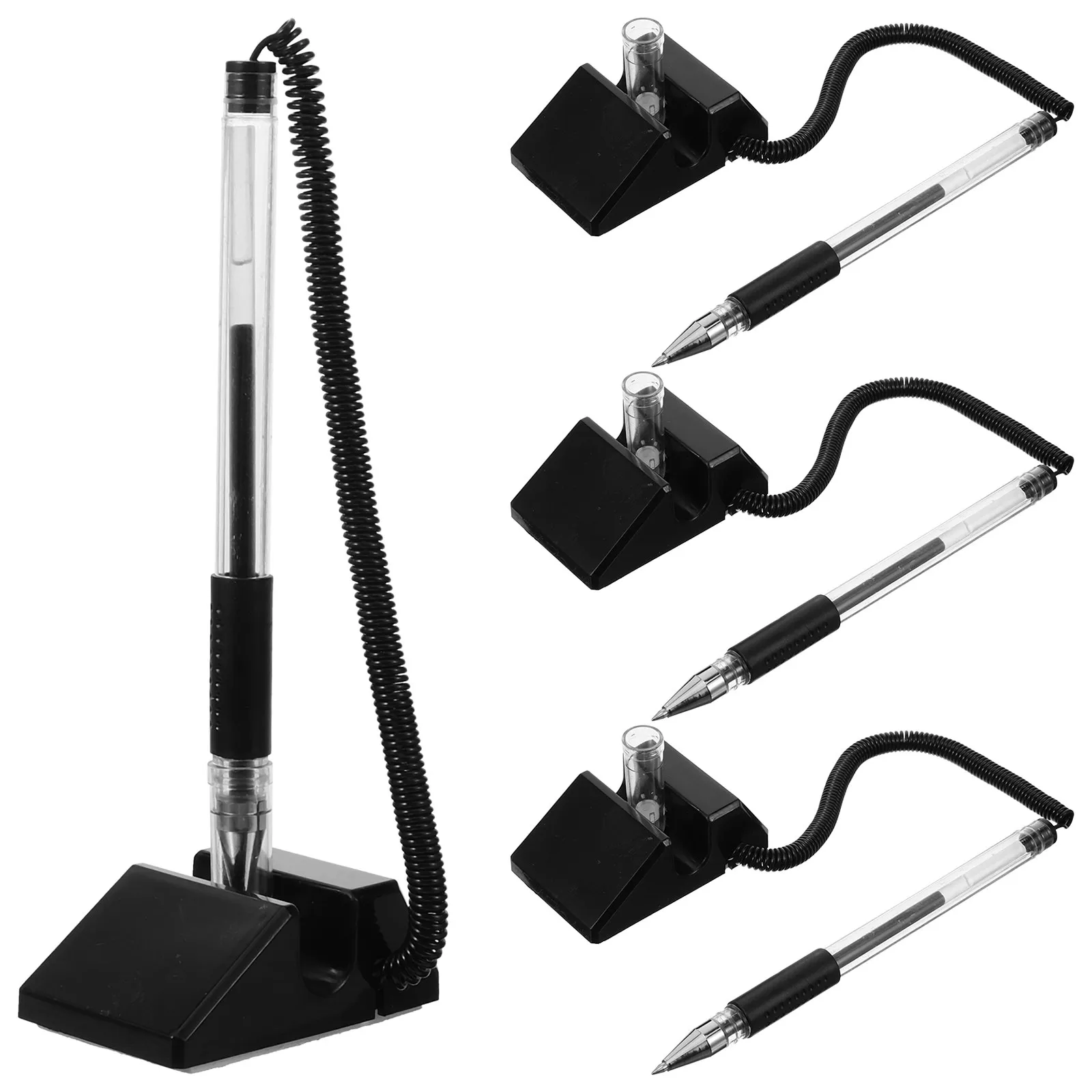 

4Pcs Smooth Grip Business Signature Pen with Stable Desk Stand Vertical Writing Pen for Office Lobby Tuition Unemployment