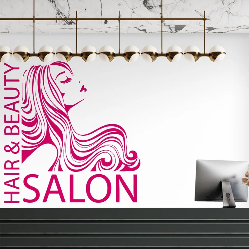 Hair&Beauty Salon Hairstylists Hairdresser Wall Decal Vinyl Hair Salon Wall Sticker Art Decoration Poster Removable Murals BS06
