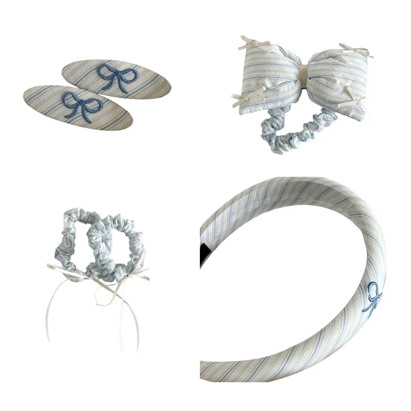 

Embroidered Hair Clip Elastic Hair Bands Soft Fabric Gentle Hair Care 15UB