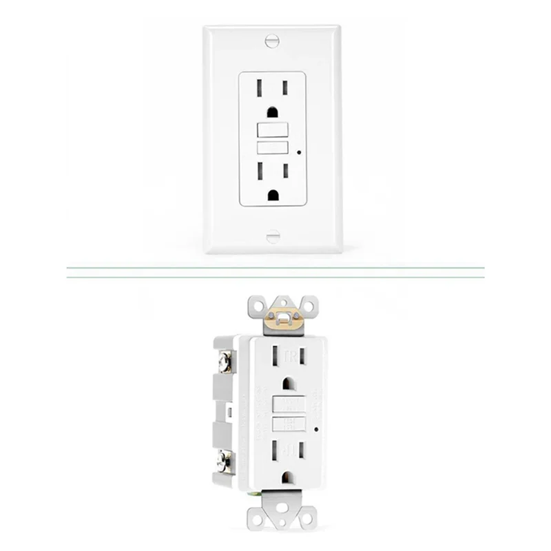 

【Superdeals】2X GFCI Outlet 15 Amp, Self-Test GFI Electrical Outlet, Tamper Resistant GFCI Receptacle With Wall Plate White