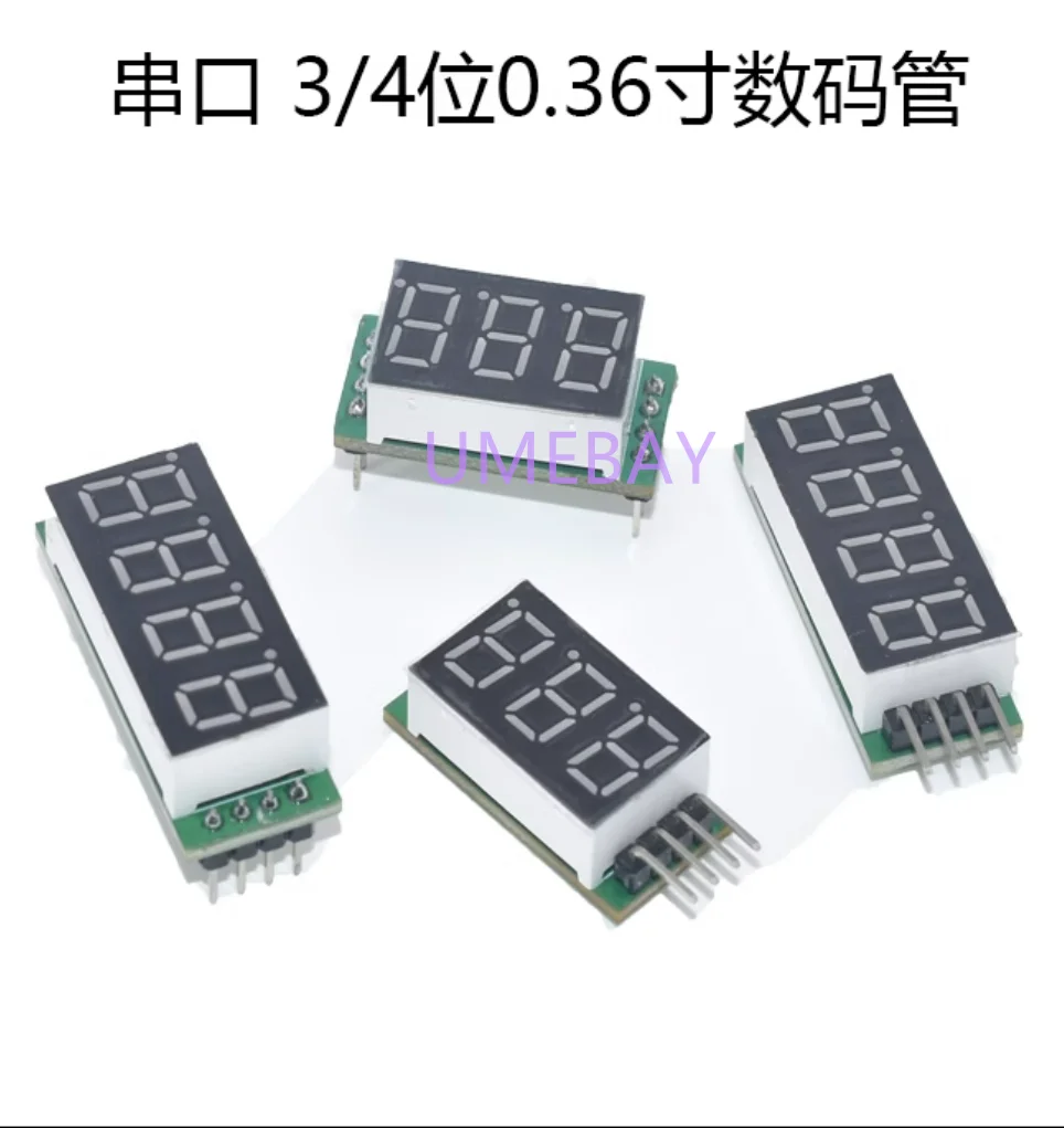 1pcs   3/4 bit 0.36 inch digital tube display module programmable serial port digital tube communication TTL to USB module