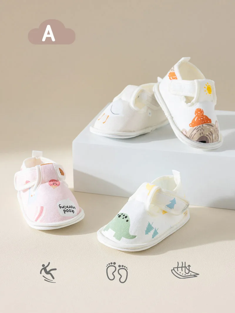 

New Spring Baby Walking Shoes 0-18M Cartoon Animal Toddler Girls Prewalker Non-slip Thin Infant Soft-soled Shoes