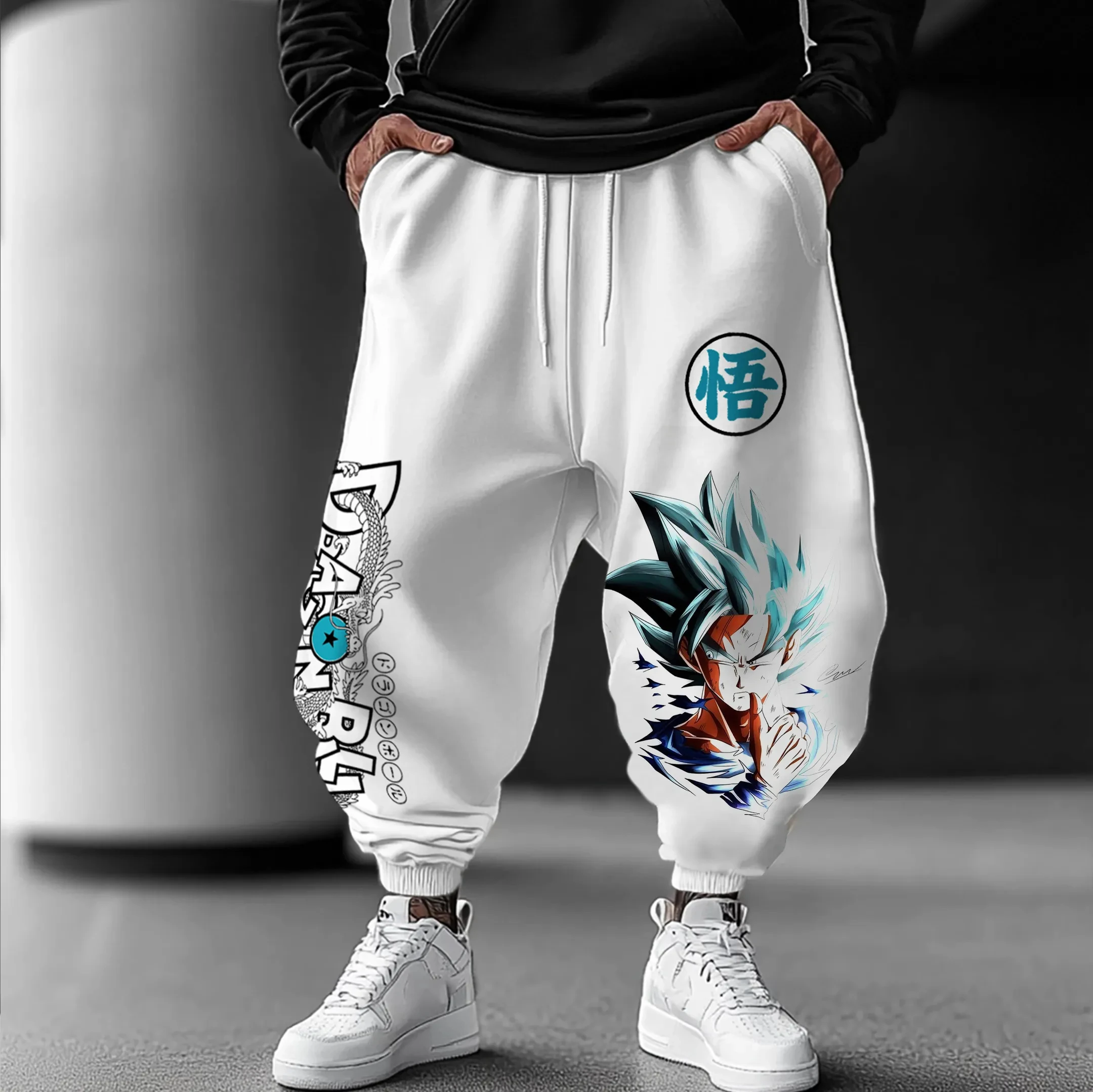 ドラゴンボールプリントコットンパンツ - 柔らかく、通気性があり、伸縮性があります。 |   スポーツ、レジャー、カジュアルウェアに快適 |   流行の