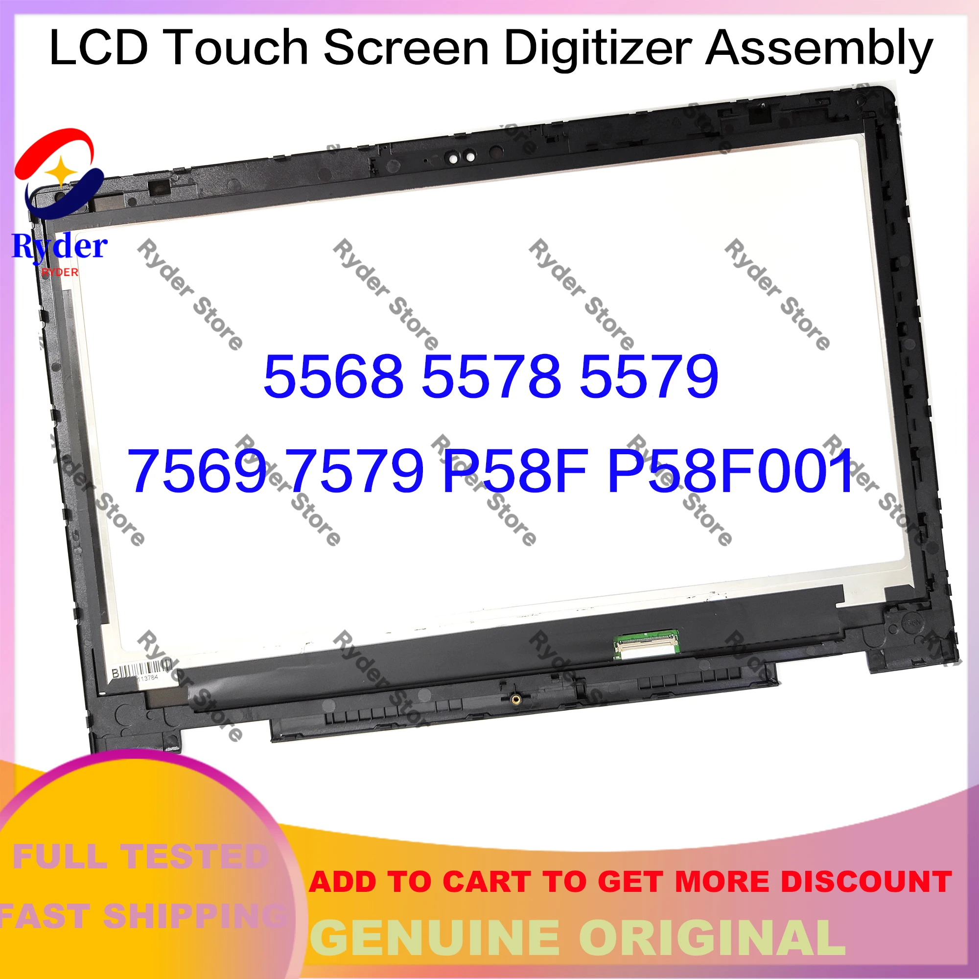 For Dell Inspiron 15 5568 5578 5579 7569 7579 P58F P58F001 LCD Display Screen Touch Glass Digitizer Panel Assembly FHD 1920x1080