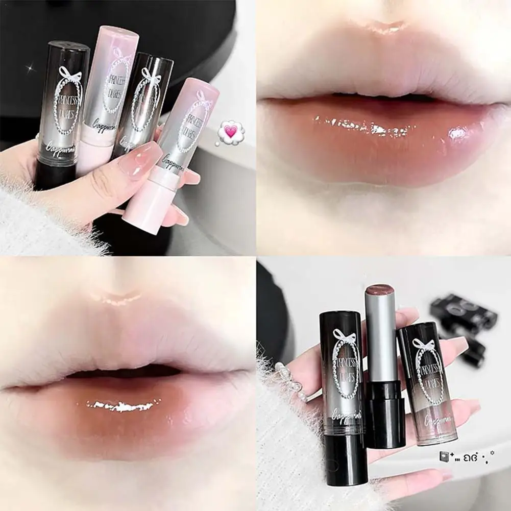 Punk Bruine Spiegel Water Stevige Lipgloss Lipgloss Met Fijne Glans Hydraterende Spiegelglas Jelly Lipstick Non Stick Cup Make-up