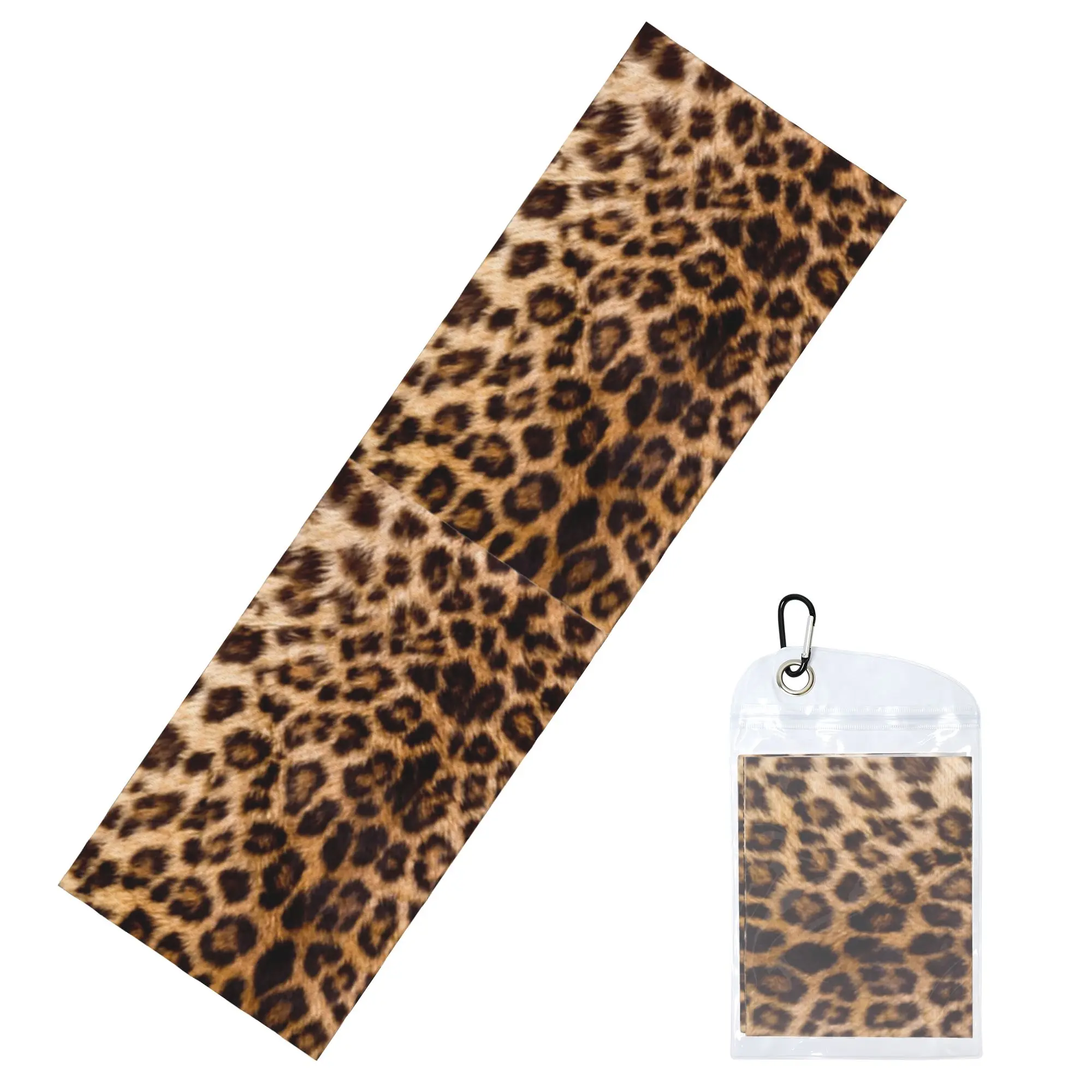 Leopard Cheetah Fur Hide Cold Exercise Towel  Animal Fur Pattern Super Soft Breathable Instant Cooling Towel Yoga Towels