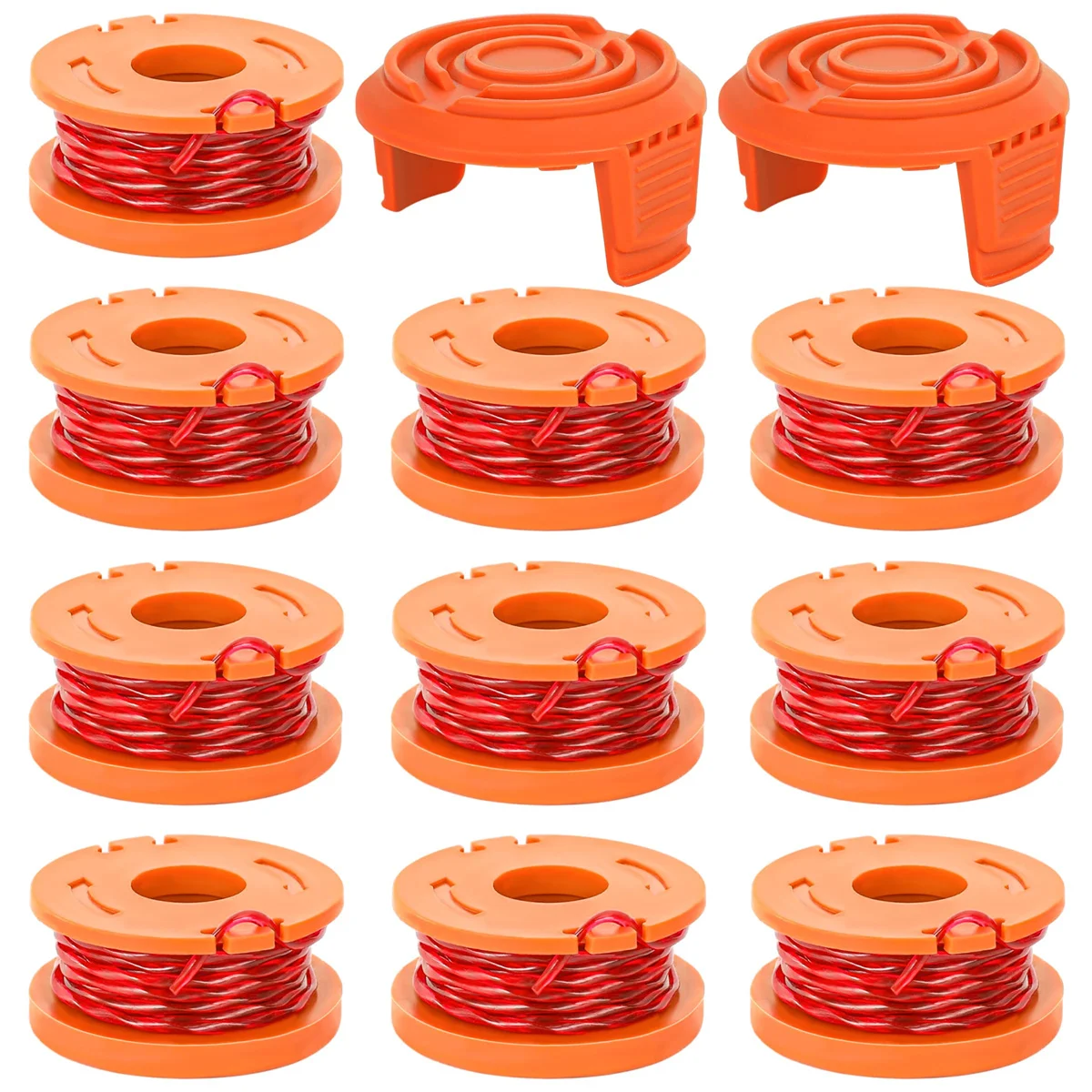 12PCS 10ft(3m) Edger Spools Replacement Trimmer Spool Line Trimmer Line Refills 0.065 inch Suitable for Worx String Trimmers