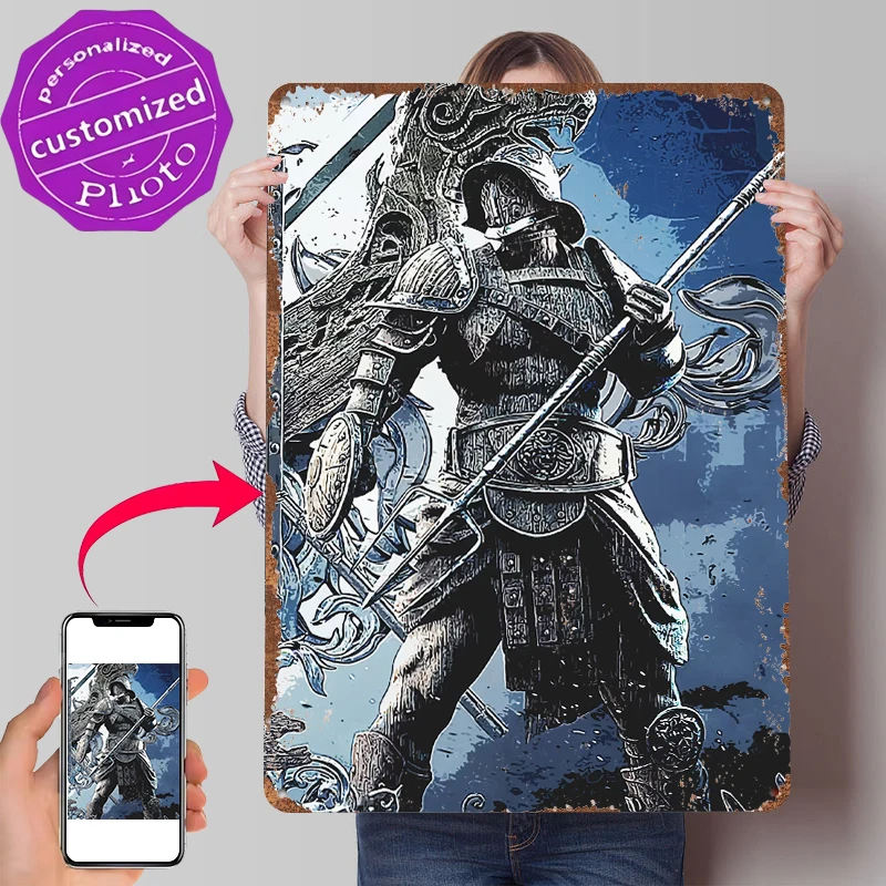Gladiator For Honor Printed Poster Customized Wall Art Retro Vintage Metal Tin Signs for Home Decor Room Bedroom Decoration Cozy