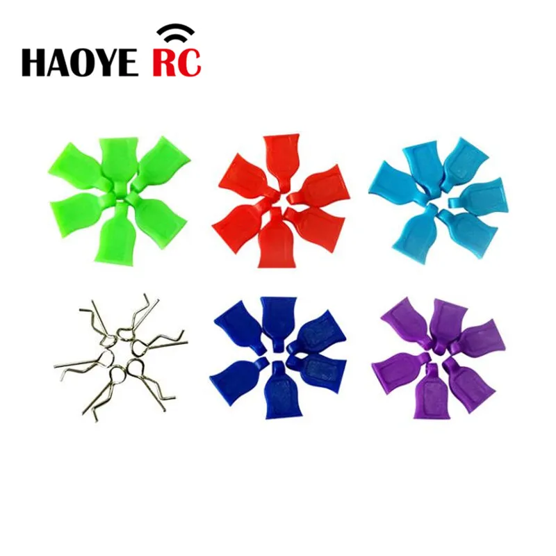 Haoye 6 Sets Body Clips Tabs For 1/10 Clips 6 Clamps With Silicon Housings/ R Buckle 6 Pins And 6 Silicon Housing For RC Car