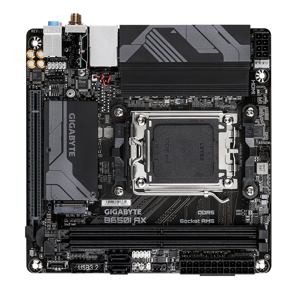 اللوحة الأم الجديدة GIGABYTE B650I AX Mini-ITX تدعم Ryzen R5 7500 7700X 7800X3D DDR5 مقبس ثنائي القناة AM5 SATA 256 ميجابت