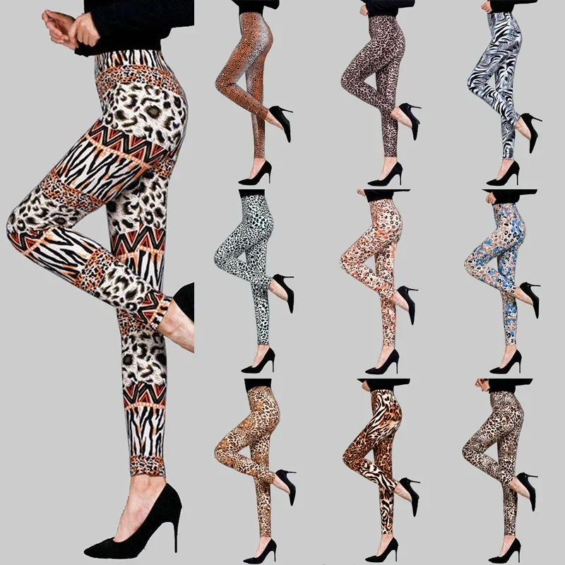 Sexy Luipaard Legging Print Elastische Broek Snake Zebra-Panty Hoge Taille Legging Vrouwen Slanke Workout Casual Broek