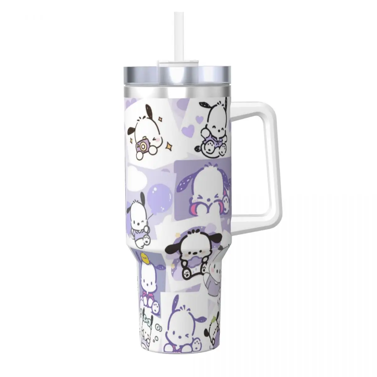 

Pochacco 40 oz Tumbler with Handle and Straw Lid Stainless Steel Insulated Tumblers Travel