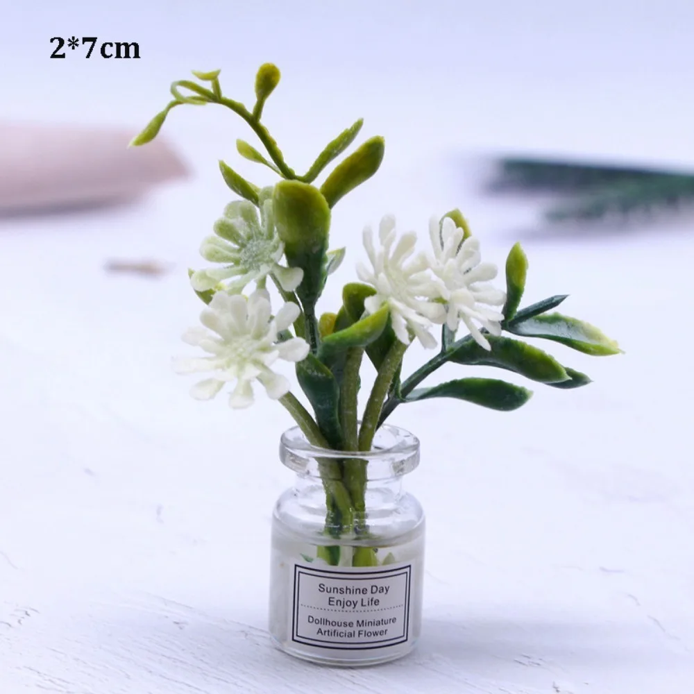 

Миниатюрная ваза для кукольного домика 1:12, пластиковая, 8 стилей, модель зеленого растения, аксессуары для уличных ваз