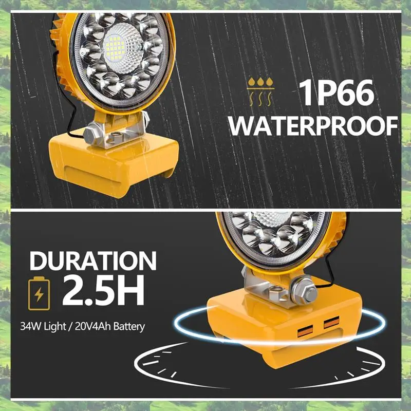 A59Z-LED Working Light USB Rechargeable Mini Portable Tool Lamp Flashlight Camping Lamp For  Lithium Battery