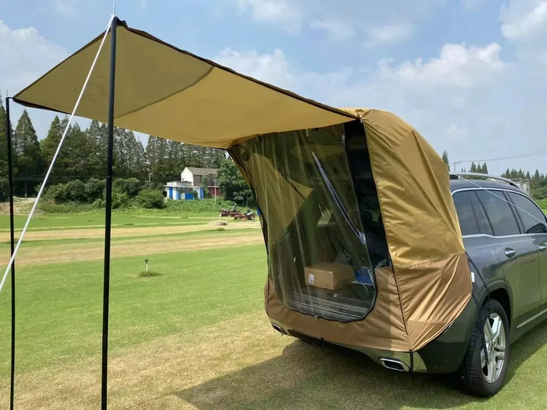 Tenda de extensão de porta-malas para carro, suv, viagem ao ar livre, acampamento, porta traseira, guarda-sol, à prova d'água, toldo, acessórios externos de carro