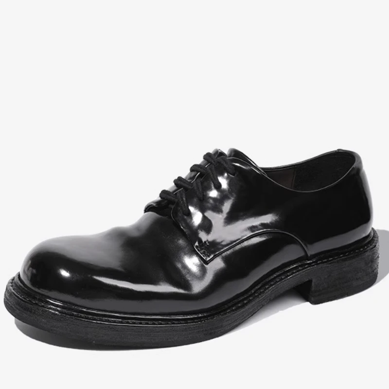 Hand-sewn Horse Hip Skin Goodyear Horsehide Dress Shoes for Men's Wine Red Derby Shoes Comfortable Breathable Casual Oxford Shoe