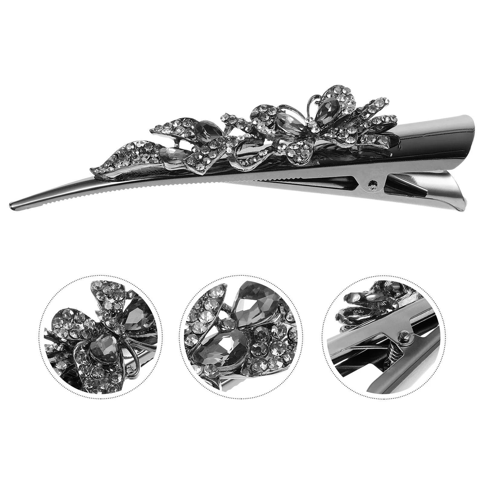 

Hair Bling Tiara Decorate Bill Clips for Sparkle Fancy Barrettes Women's Crystal Rhinestone Miss