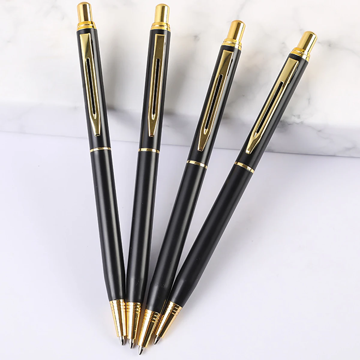 10Pcs Personalized Engraving Logo Ballpoint Pen 1.0mm Press Metal Ball Pens for School Student Stationery Custom Office Gift