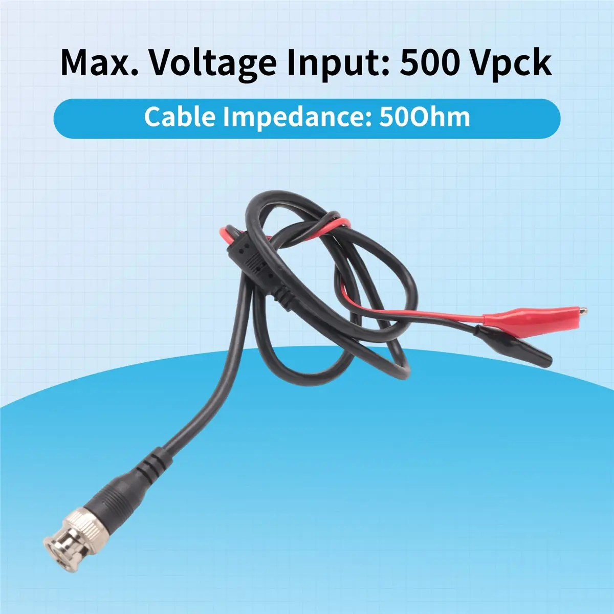 #47Z BNC Male Double Dot Crocodile Oscilloscope Lead Test Probes Cable 1M,Double Crocodile Lead Test,(PVC)