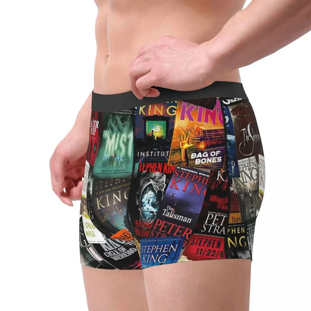 Трусы-боксеры, шорты, обложки для книг Стивен Кинг, трусики с книжным червем ужасов, мужское удобное нижнее белье для мужчин, подарок бойфренду