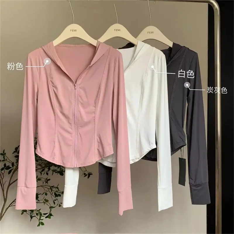 

Elastic UPF50+Sun Protection Clothing Female 2023 New Summer Thin Anti-Ultraviolet Cool Ice Silk Breathable Shirt Lady T-Shirt