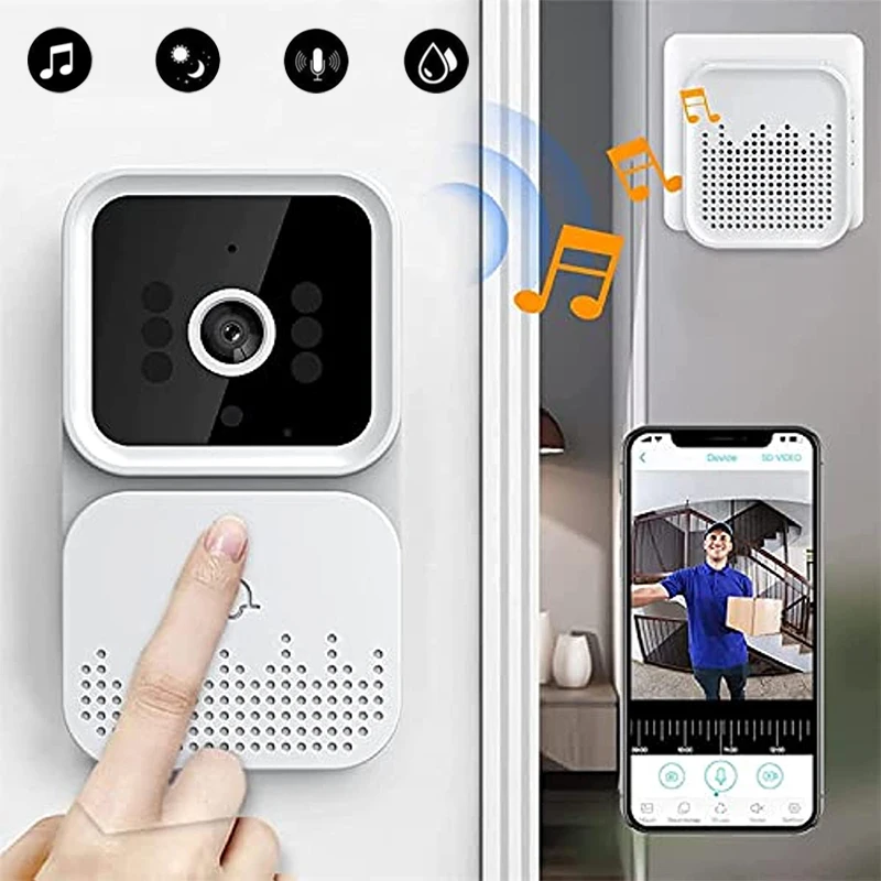 

HD WiFi Wireless Doorbell Camera Outdoor Security DoorBell Night Vision Video Voice Intercom For Home Remote Monitor Door Phone