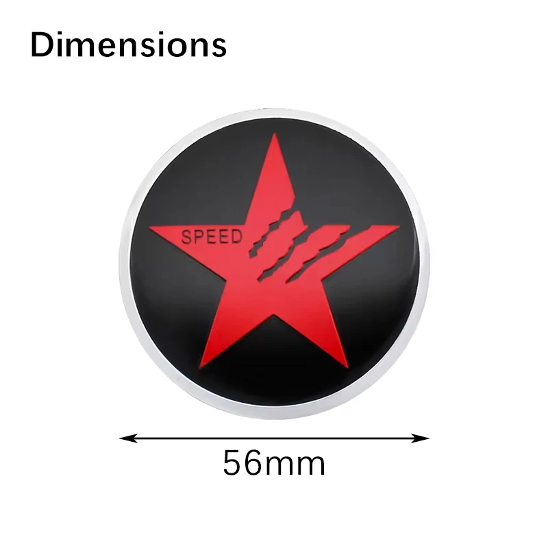 4PCS 56MM 60MM SPEED Star Emblem Wheel Center Hub Cap Car Rims Dust-proof Cover Hubcaps Sticker Auto Styling Accessories