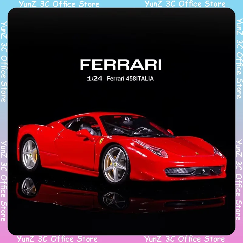 Bruago 1:24 Ferrari 458 Italia Red Die Casting Alloy Static Car Model Decoration Enthusiast Collection Car Model Gift