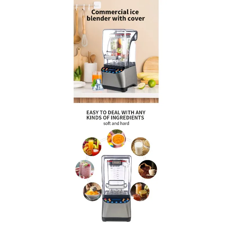 

TULX Digital Food Chopper Blender Commercial Blender Heavy Industrial Juicer Blender Electric Mixer