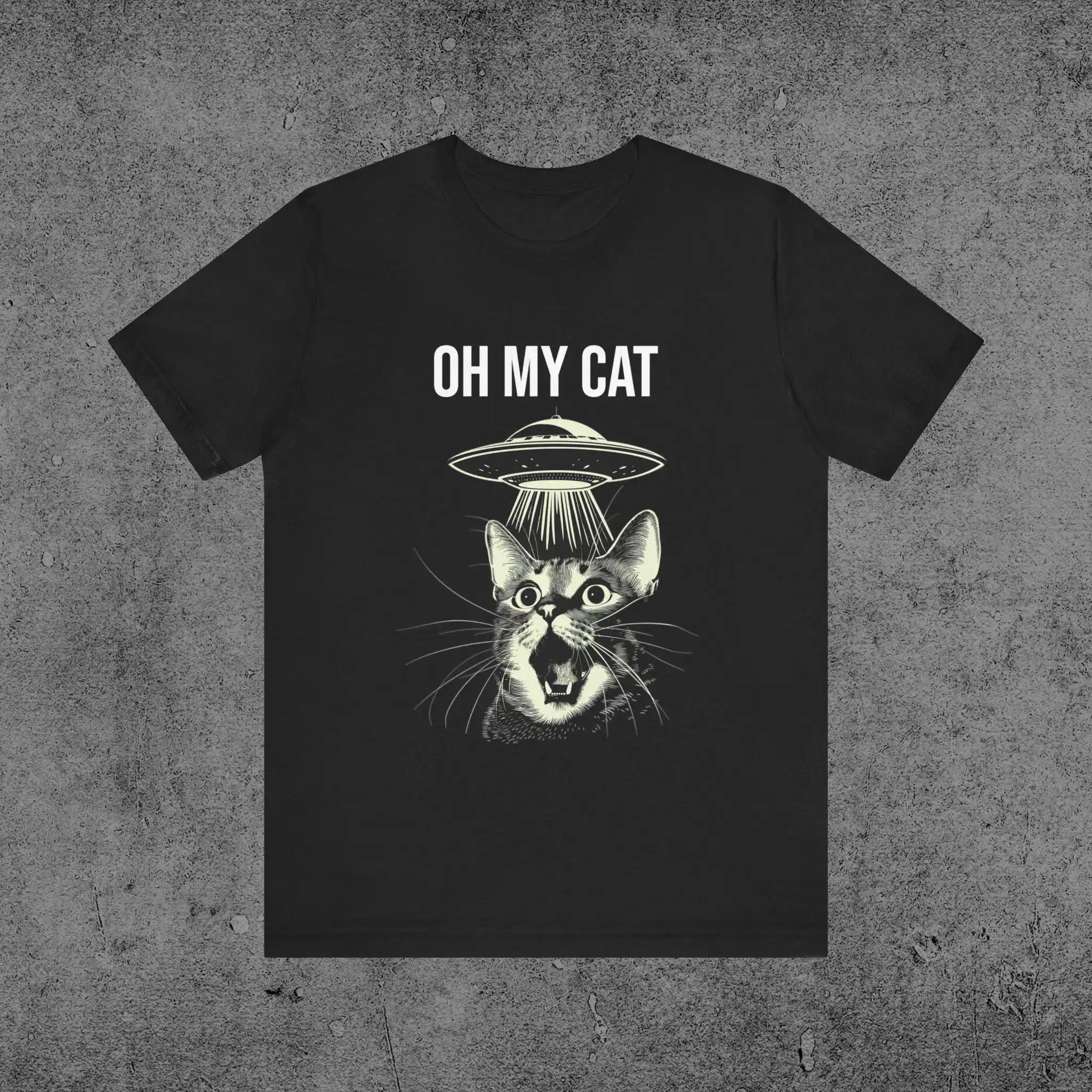 Cat UFO T Shirt funny ovni alien tee face gift for her him anniversary birthday lover mom sister