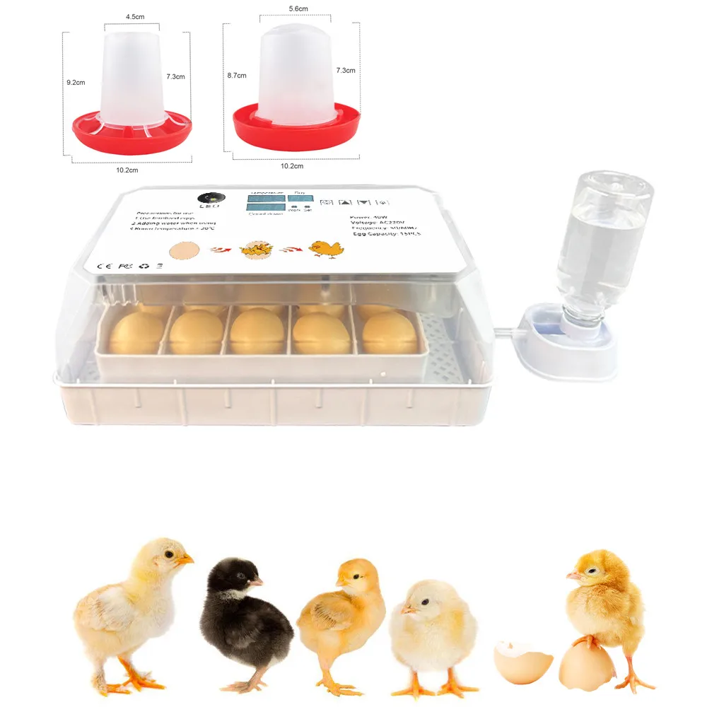 

Best 15 Egg Incubator Poultry Incubator Brooder Digital Temperature Farm Hatchery Egg Incubator Chicken Duck Bird Pigeon Hatcher