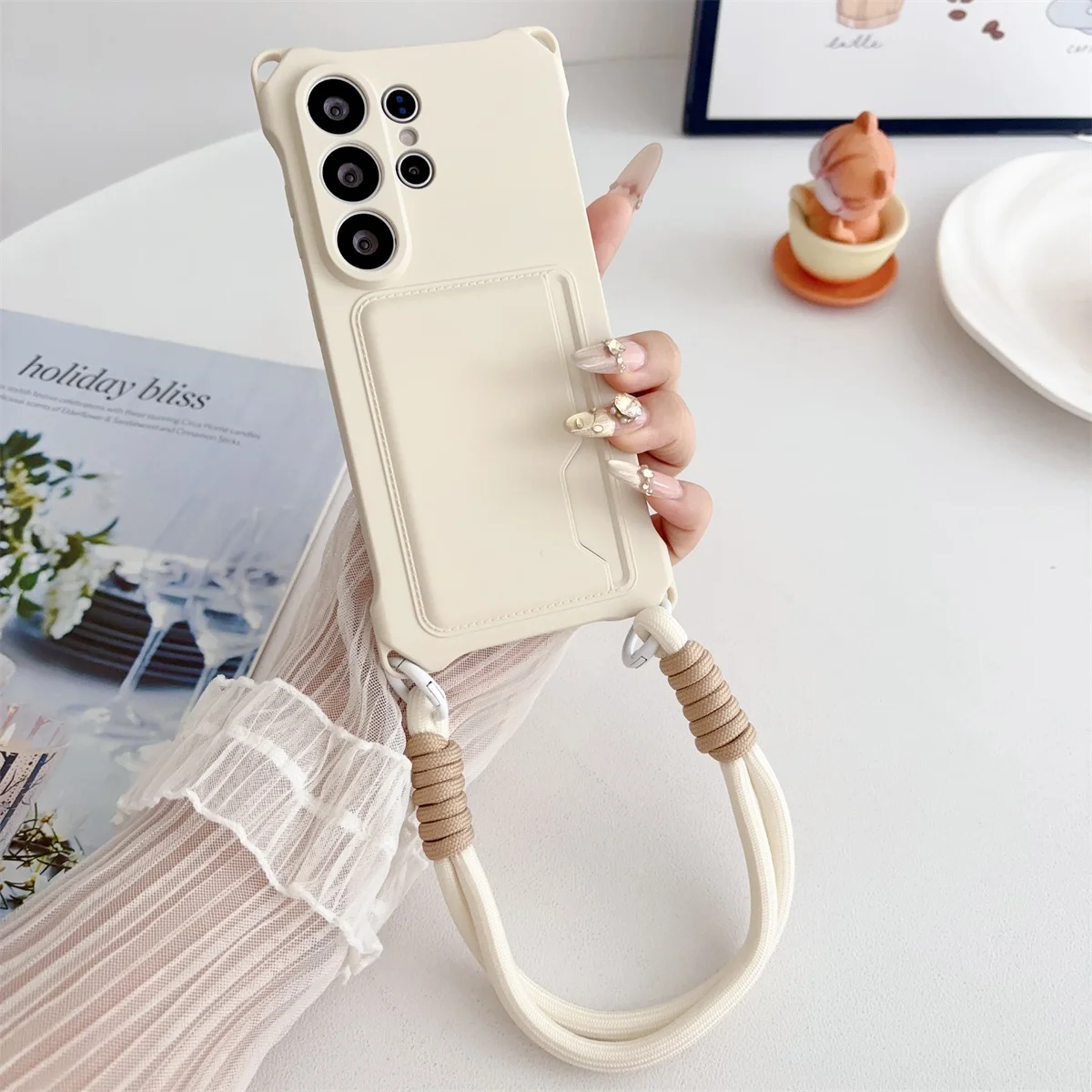 Handgelenkband Brieftasche Kartenhalter Handyhülle für Samsung Galaxy S26 S25 S24 Ultra S23 FE S22 Plus A17 A56 Silikon Schutzhülle – Detail 16