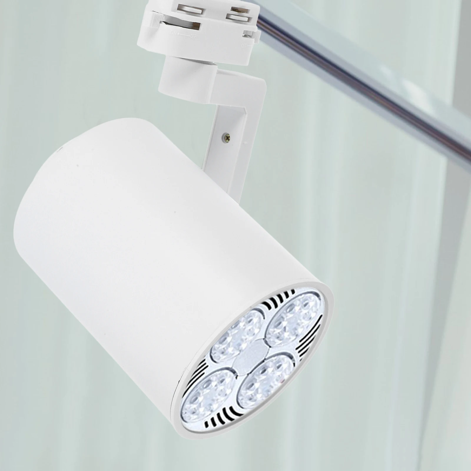 

LED Track Light Housing Par30 E27 Screw Base Durable Ceiling Spot Light Fixture Indoor Rail Lights Accent Lighting