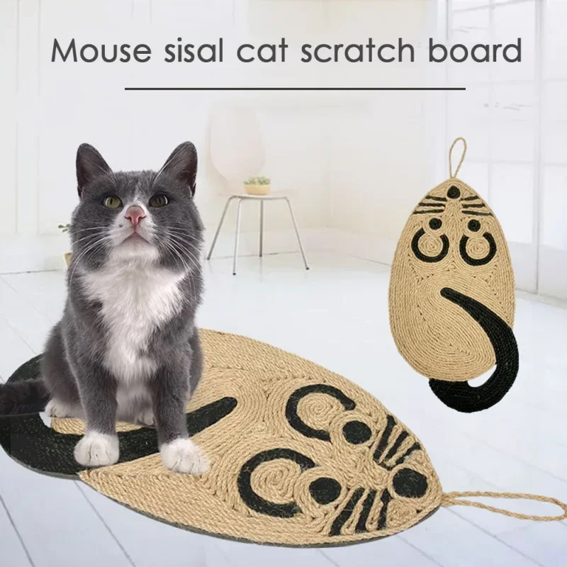 Cat Scratcher Sisal Mat Board Mice Shape Cat Scratch Toys For Sharpen Nails Scraper Wear-resistant Cat Scratching Post Sofa Mat