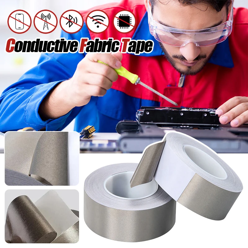 50/20m Anti-Interference Anti-Radiation Electromagnetic Shielding Tape Self-Adhesive Anti-RFID Shielding Cloth Conductive Tape