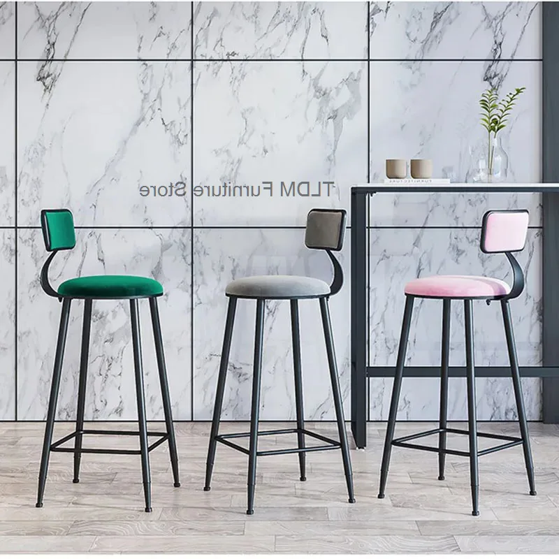 Chairs Height Reception Metal Desks Design Aluminum Bar Long Aesthetic Barstools Relaxing High Banqueta Designer Salon Furniture