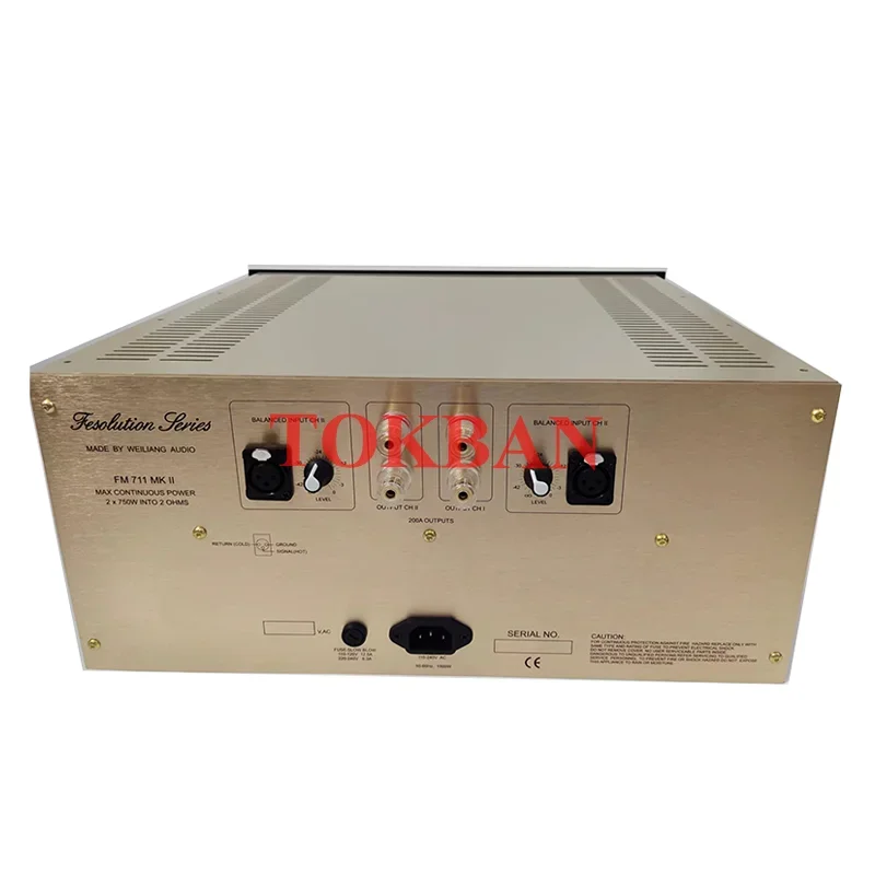 Tokban FM711MKII Amplificador de potência 250w * 2 Amplificador de 2 canais de alta potência Som fino Entrada de equilíbrio completo XLR Amplificador de áudio HIFI