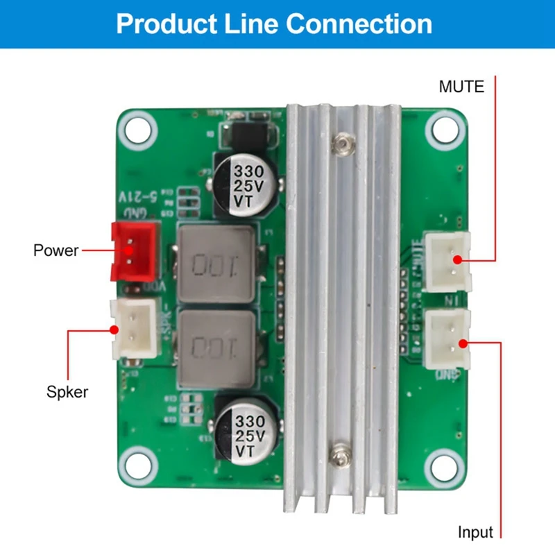 Hifi Stereo Digital Audio Amplifier Board TPA3116 Class D Amplifier Module 100W Mono Channel Amplifier