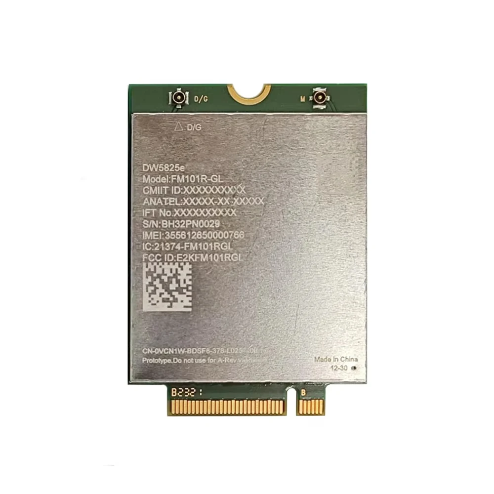 

SDX12 FM101R-GL DW5825e LTE Cat12 Module 4G WWAN Card For Latitude 3550 7350 7450 5550 5450 5350 Precision 3591 3490 Laptop