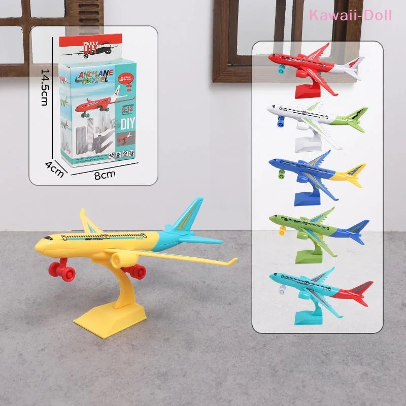 [DO]1/3/5Pcs Plastic Aircraft Ornament DIY Assembled Airplane Model Toy Color Random For Education Collection Gift[DO]